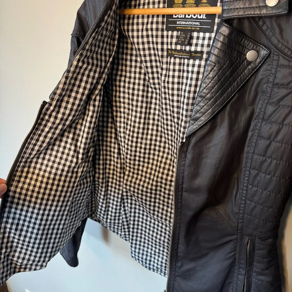 Barbour International Women’s Sz 4 Pivot Waxed Cotton Jacket - Picture 5 of 9